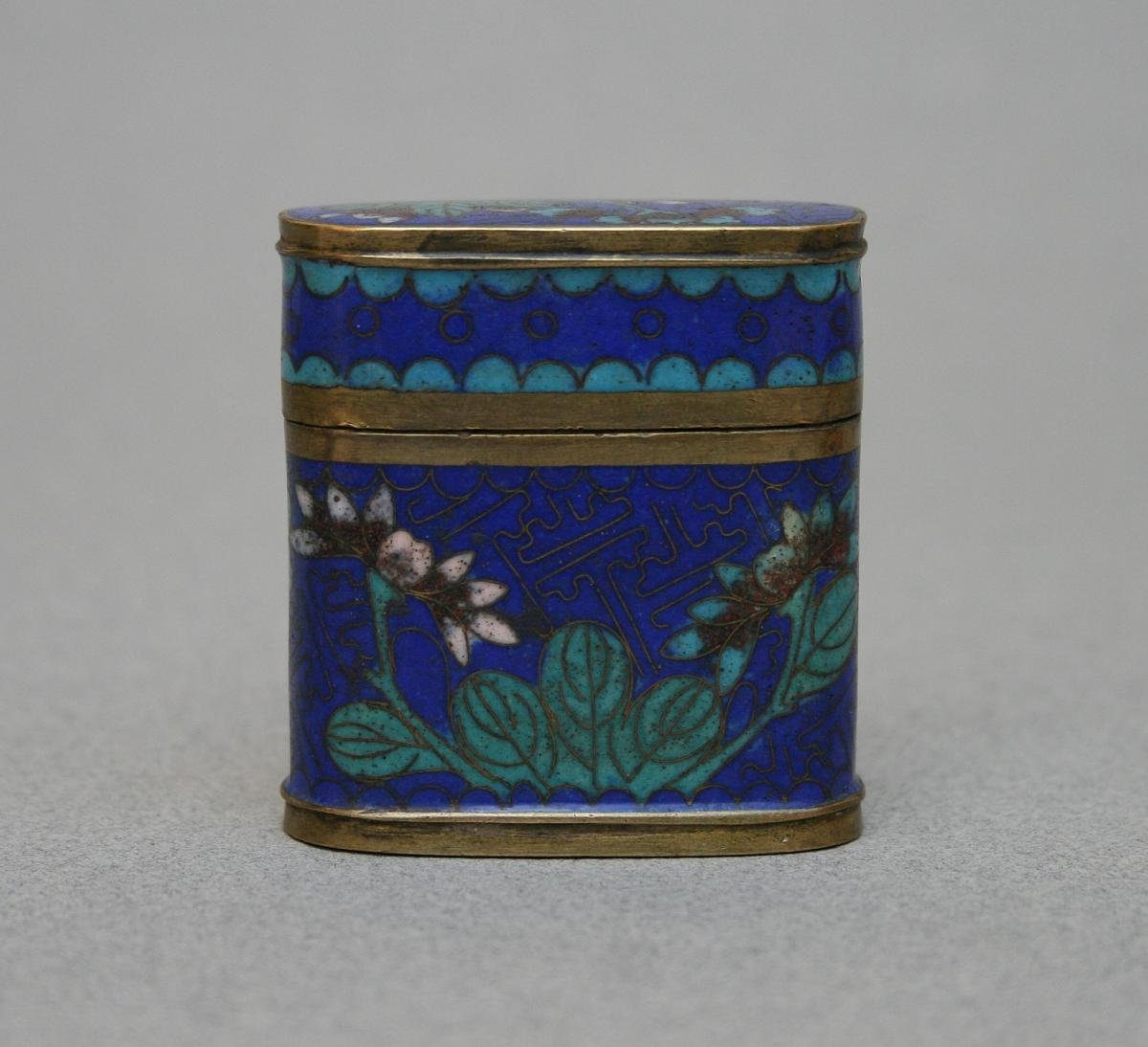 Antique Chinese Cloisonne Opium Box-photo-2