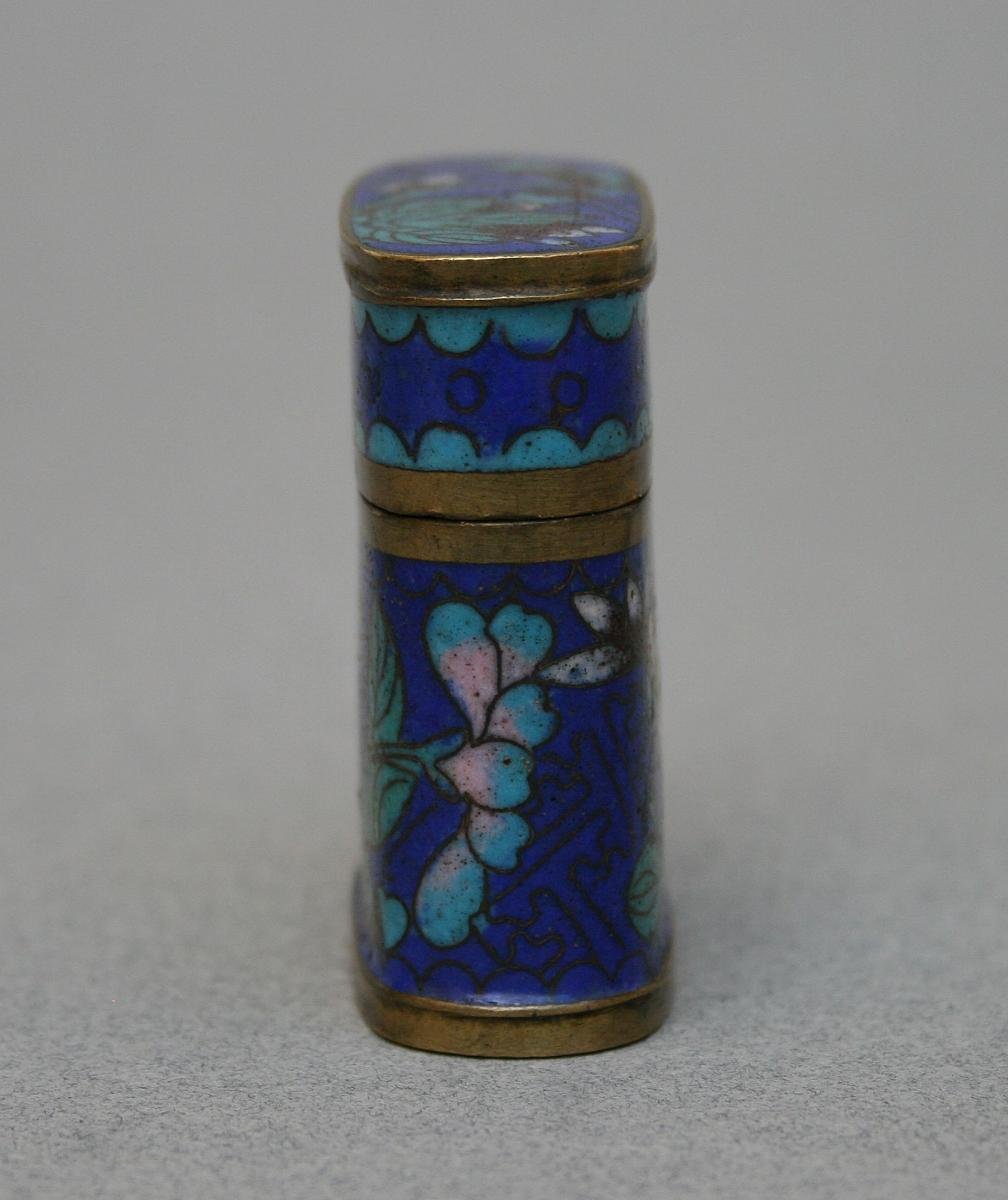 Antique Chinese Cloisonne Opium Box-photo-1