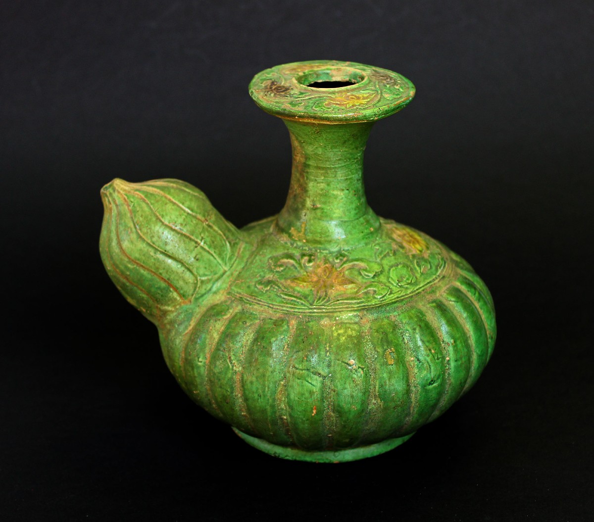 Céramique Chinoise Ancienne Kendi, sancai, époque Ming, XVIe Siècle