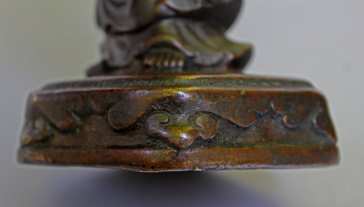 Chinese Bronze Guanyin Incense Burner Statuette, 17th Century, Ming / Qing Dynasty -photo-5