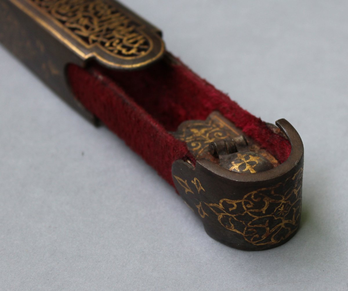  Porte-plume En Fer Doré Islamic Encrier Calligraphie-photo-1