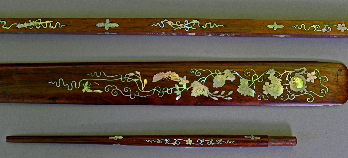 Rare Antique Vietnamese Inkwell Writing Set-photo-6