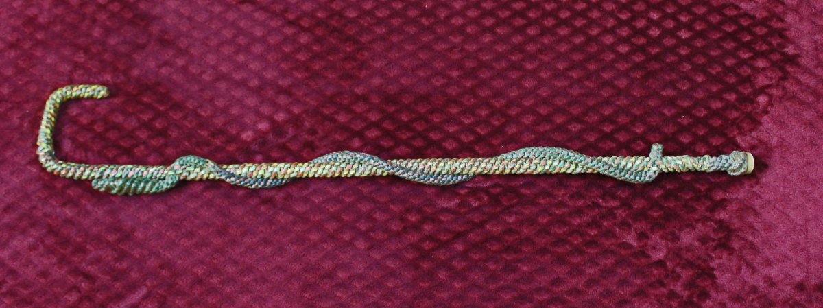 Antique Braided Celluloid Walking Stick Snake -photo-2