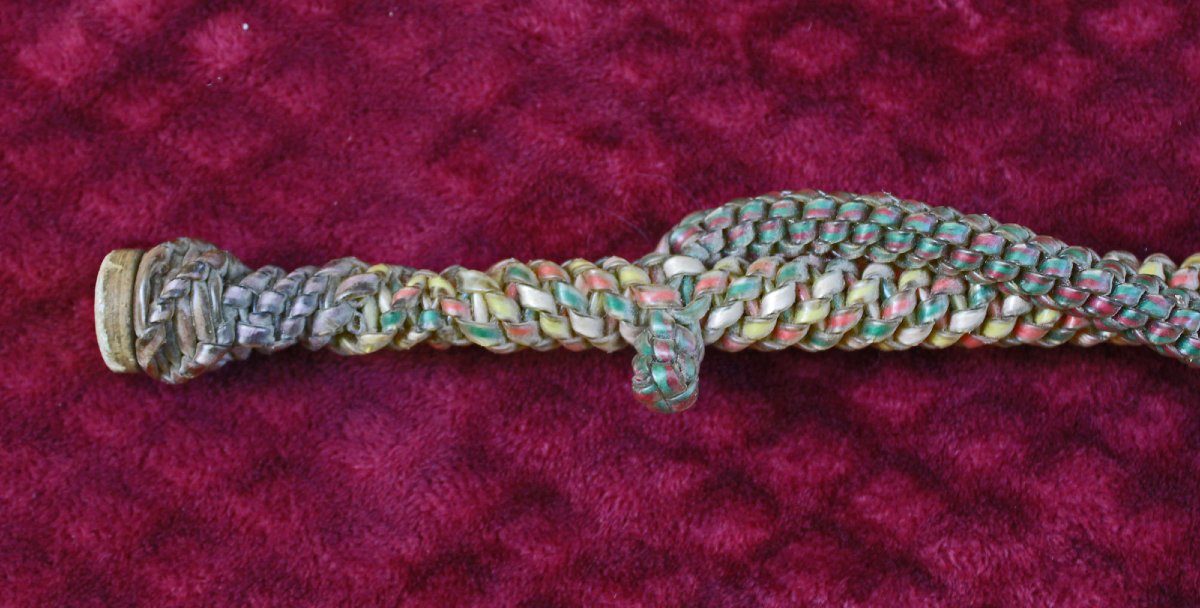 Antique Braided Celluloid Walking Stick Snake -photo-1
