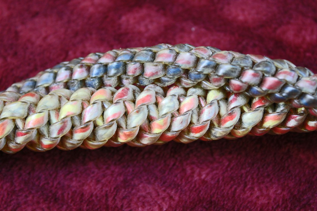 Antique Braided Celluloid Walking Stick Snake -photo-2