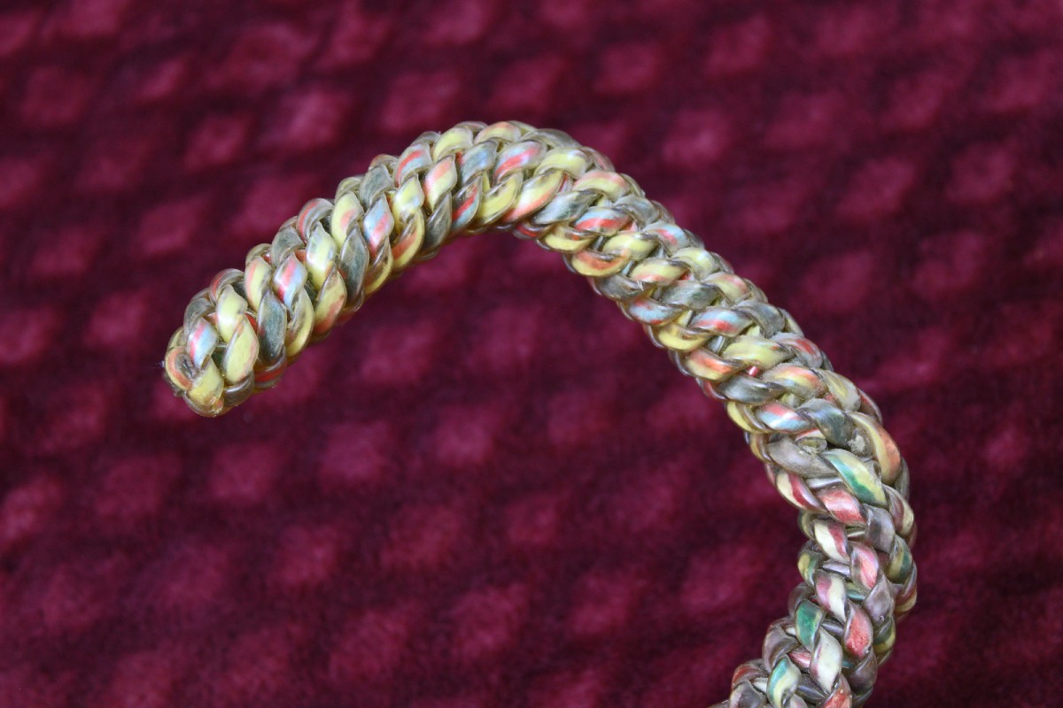 Antique Braided Celluloid Walking Stick Snake 
