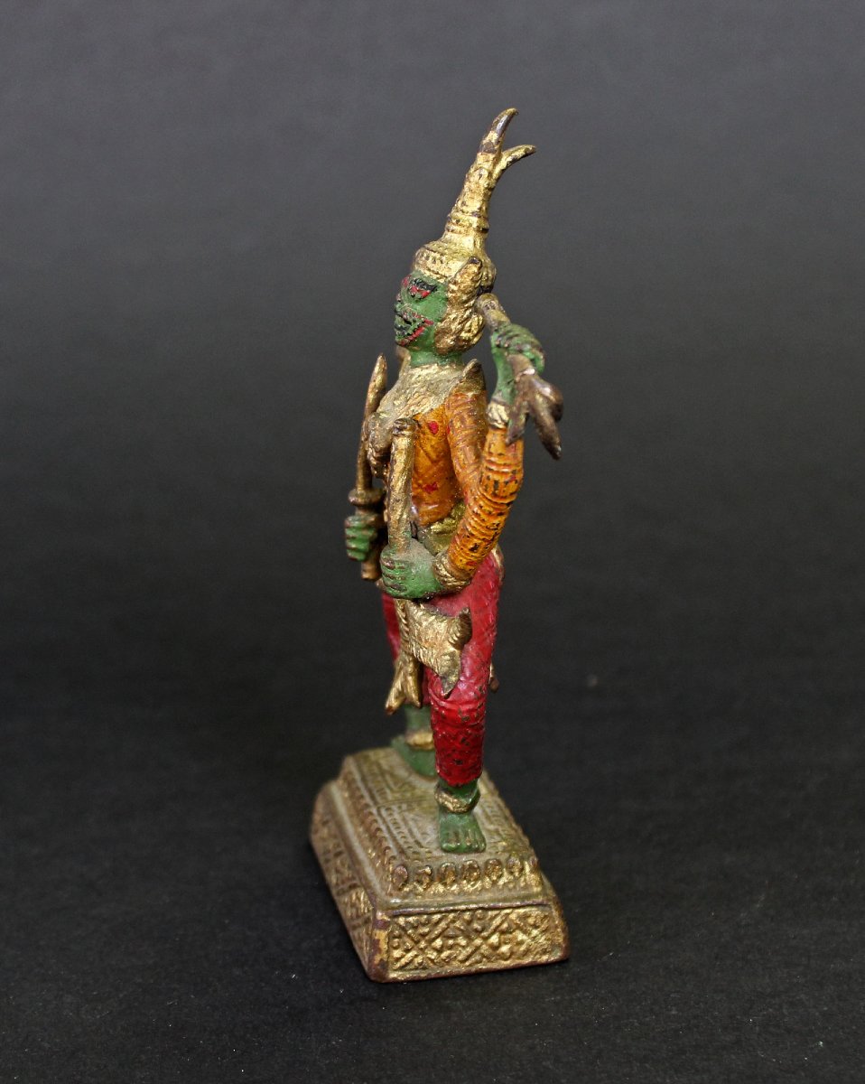 Ancient Thai Buddhist Bronze Diety Vessavana Thao Wetsuwan-photo-2