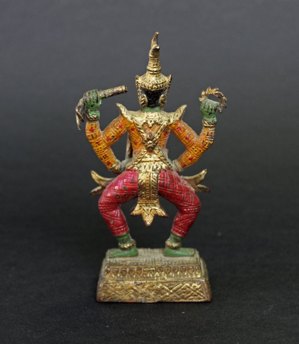 Ancient Thai Buddhist Bronze Diety Vessavana Thao Wetsuwan-photo-3