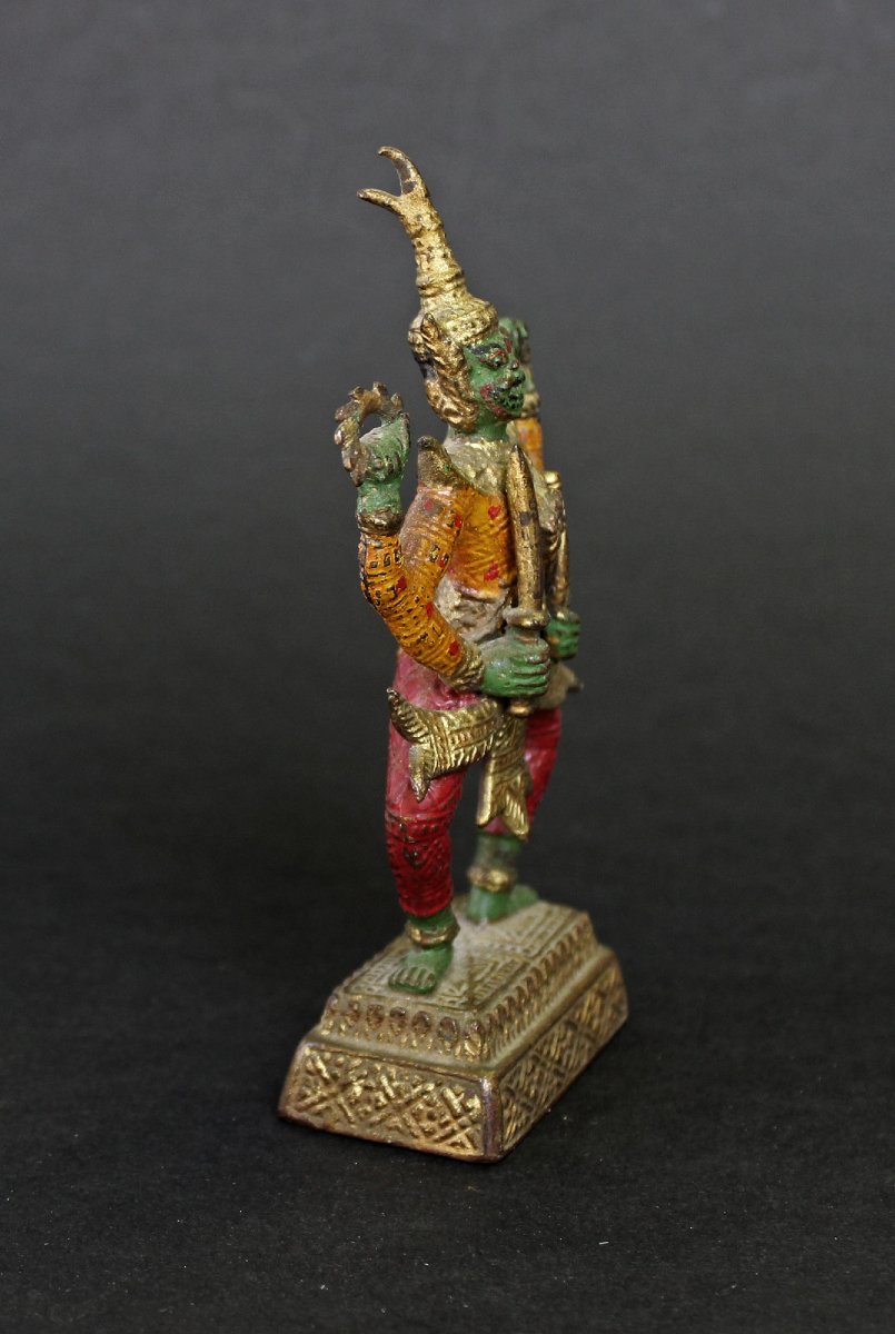 Ancient Thai Buddhist Bronze Diety Vessavana Thao Wetsuwan-photo-4