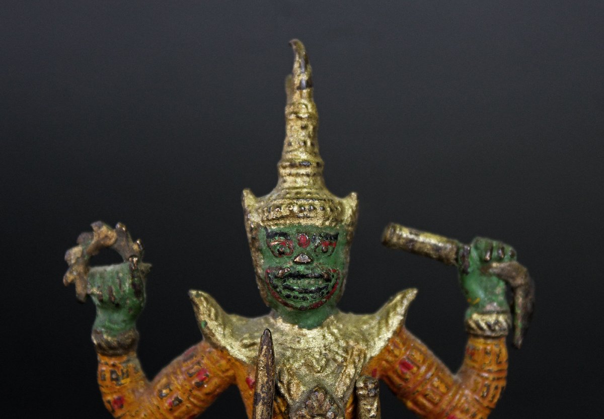 Ancient Thai Buddhist Bronze Diety Vessavana Thao Wetsuwan-photo-1