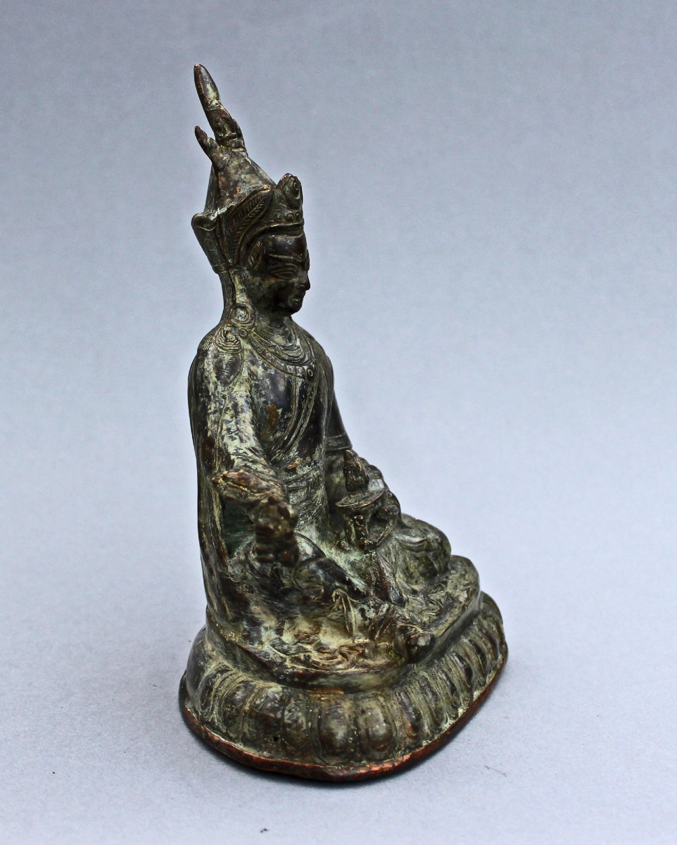 Padmasambhava Guru Rinpoche Antique Tibetan Bronze. Tibet. Buddhist. Buddha.-photo-2