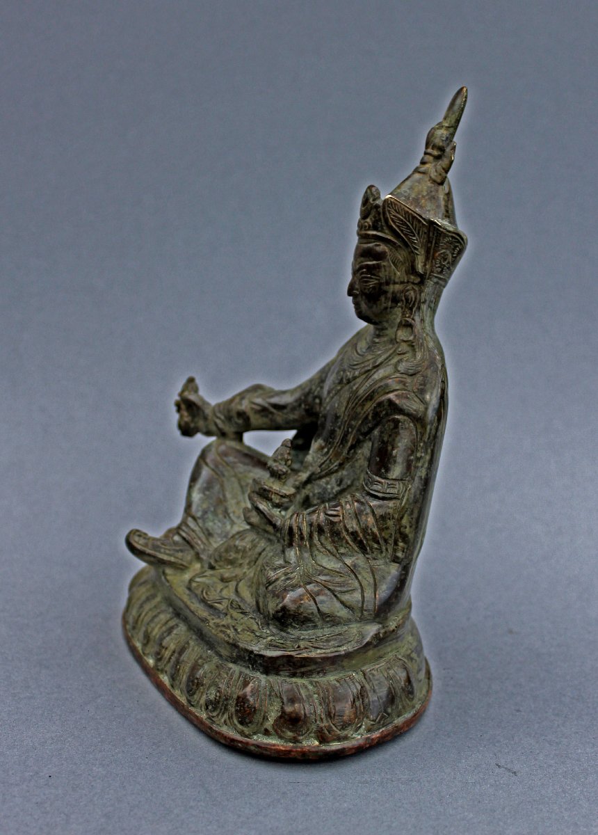 Padmasambhava Guru Rinpoche Antique Tibetan Bronze. Tibet. Buddhist. Buddha.-photo-4