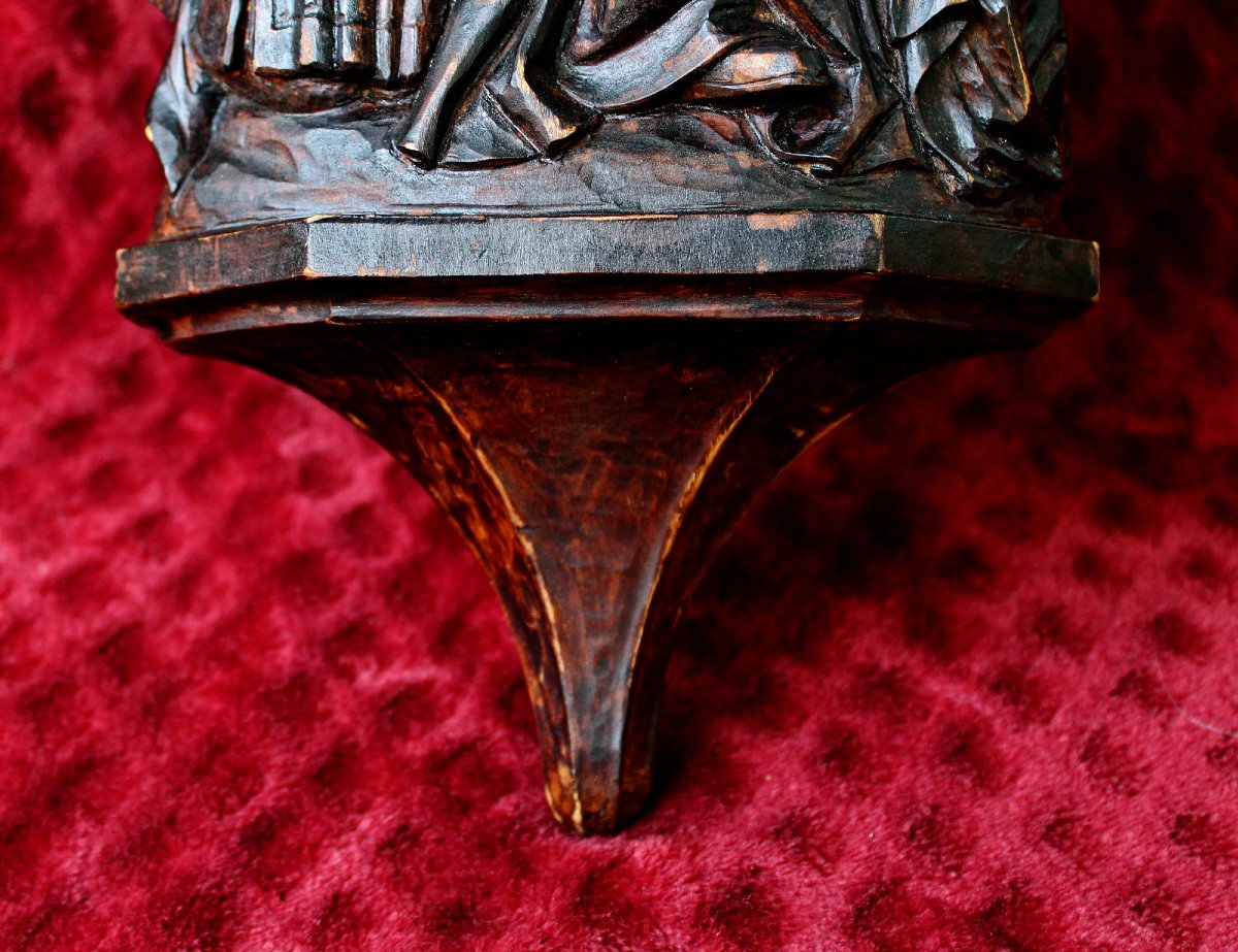 Ancienne Vierge Marie en bois sculpté-photo-1