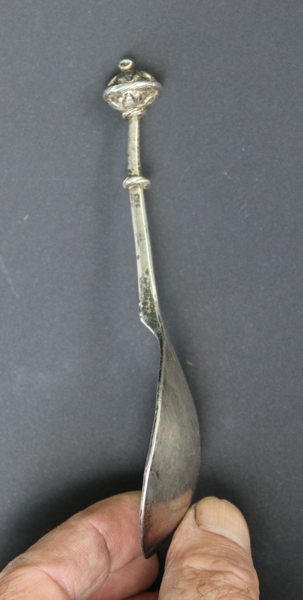 Antique Swedish Silver Spoon, 17th Century, Hallmarked-photo-2