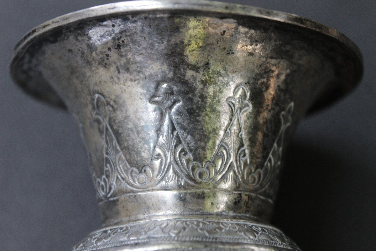 Antique Solid Silver Betel Spittoon Southeast Asia Thailand ?-photo-3