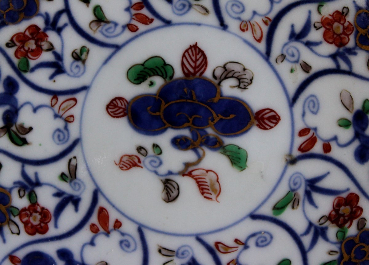 Antique Japanese Porcelain Dish From The Edo Period Arita / Imari Chinese Style-photo-2