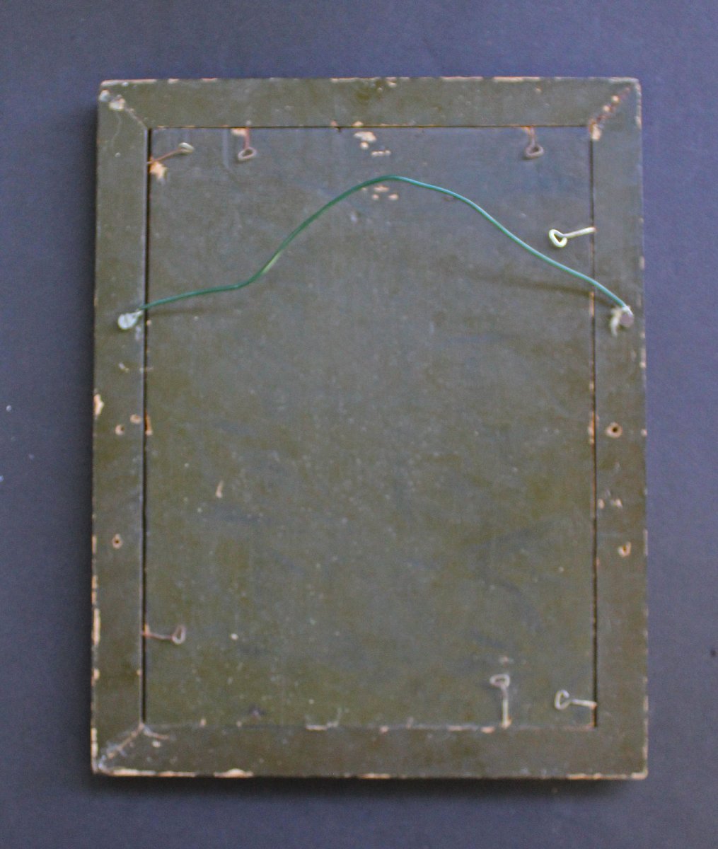 Japanese Ivory & Mop Geisha Portrait On Lacquer, C.1900-photo-2