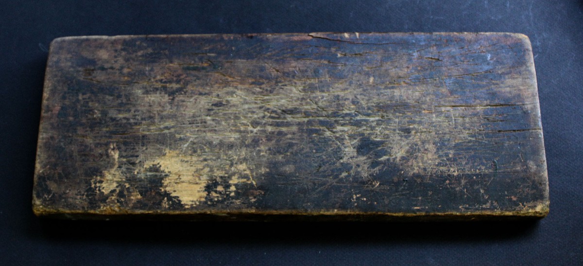 Antique Carved Wooden Buddhist Sutra Manuscript Cover – Tibetan Monastery-photo-1