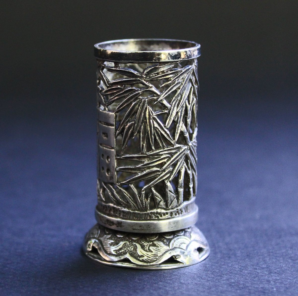 Antique Chinese Silver Opium Tool Container-photo-2
