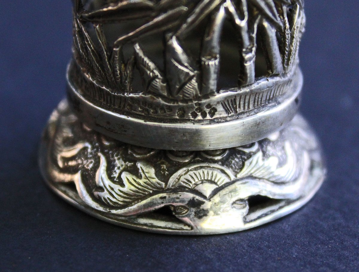Antique Chinese Silver Opium Tool Container-photo-4