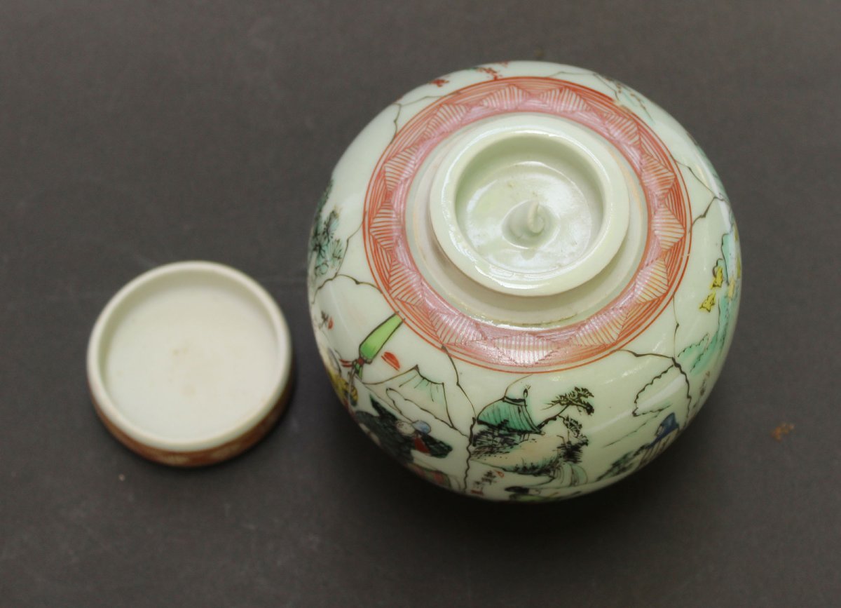 Pot à gingembre japonais Meiji en porcelaine, scènes d’estampes Hiroshige & Utamaro-photo-5