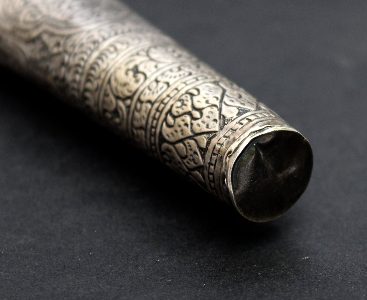 Couteaux doubles anciens en argent, Laos / Thaïlande du Nord, éléphant tricéphale, XIXe-photo-4