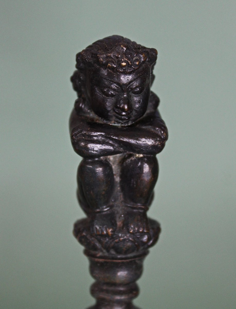 Cloche Rituelle Bouddhique en Bronze Khmer, Datée E.B. 2397 / A.D. 1854, Cambodge, XIXe siècle-photo-2