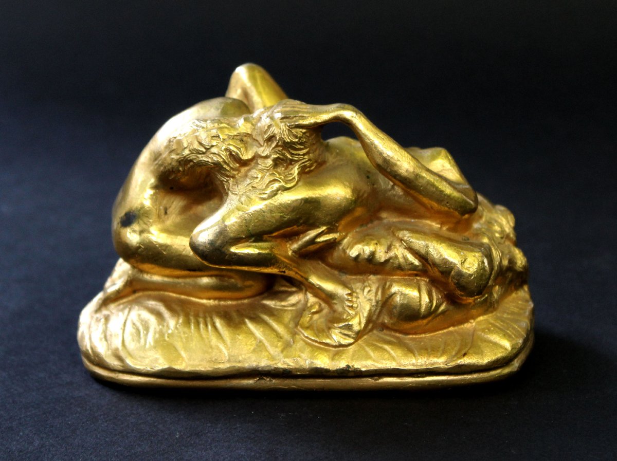 Bronze doré érotique – Groupe de deux amantes, fin XIXe siècle-photo-2