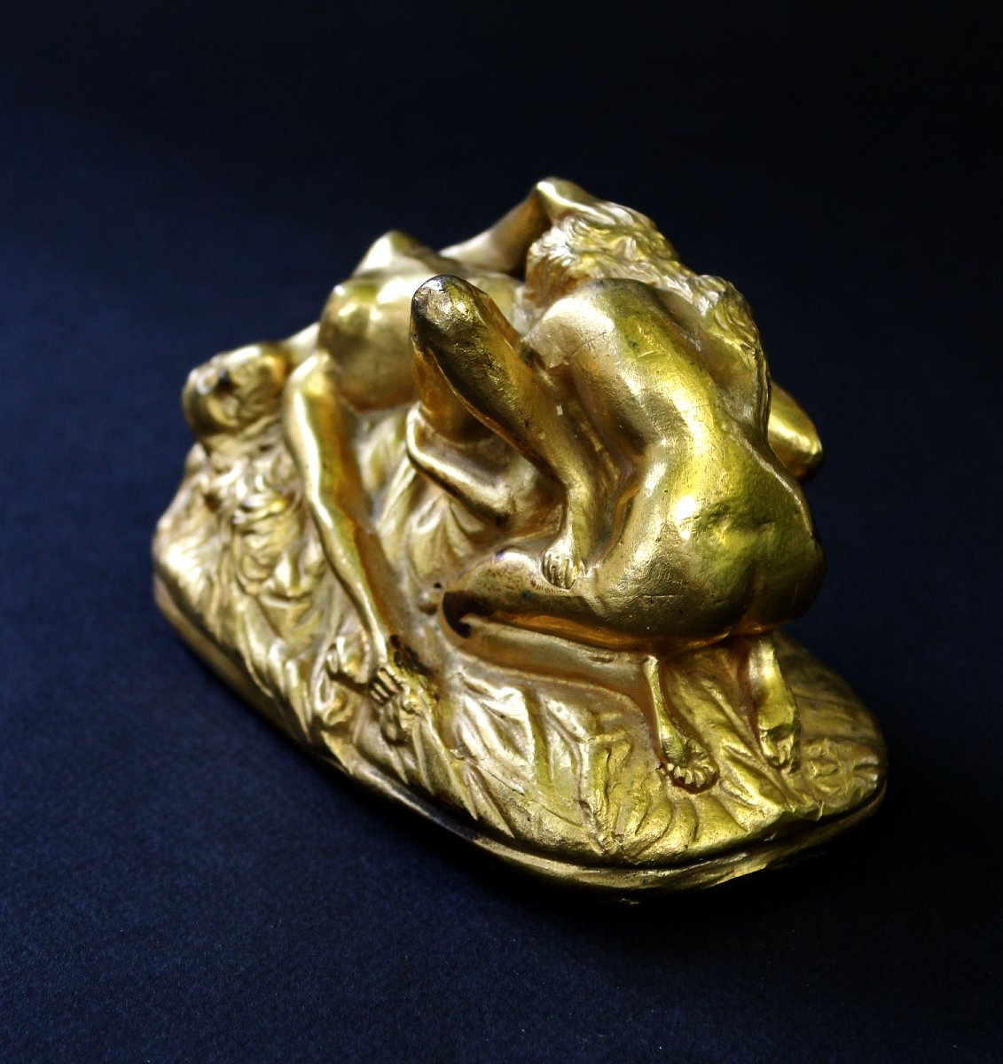 Bronze doré érotique – Groupe de deux amantes, fin XIXe siècle-photo-4