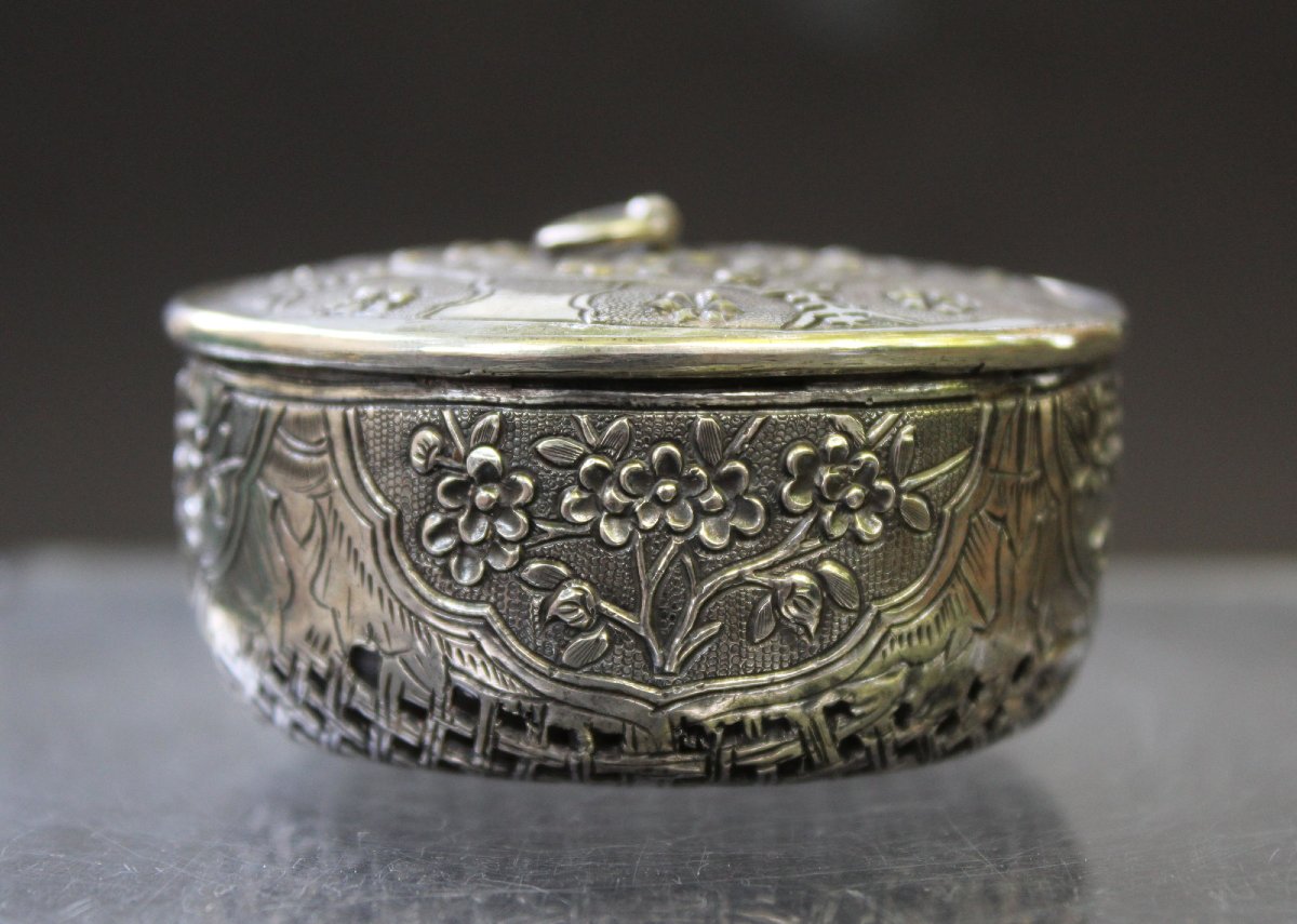 Antique Vietnamese Silver Pomander / Incense Burner, Nguyen Dynasty, 19th Century-photo-2