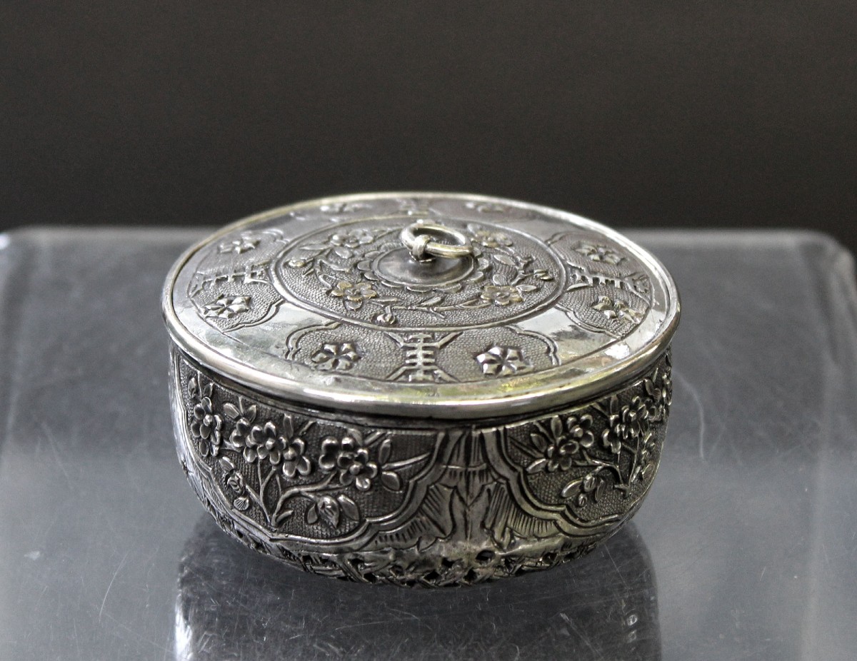Antique Vietnamese Silver Pomander / Incense Burner, Nguyen Dynasty, 19th Century