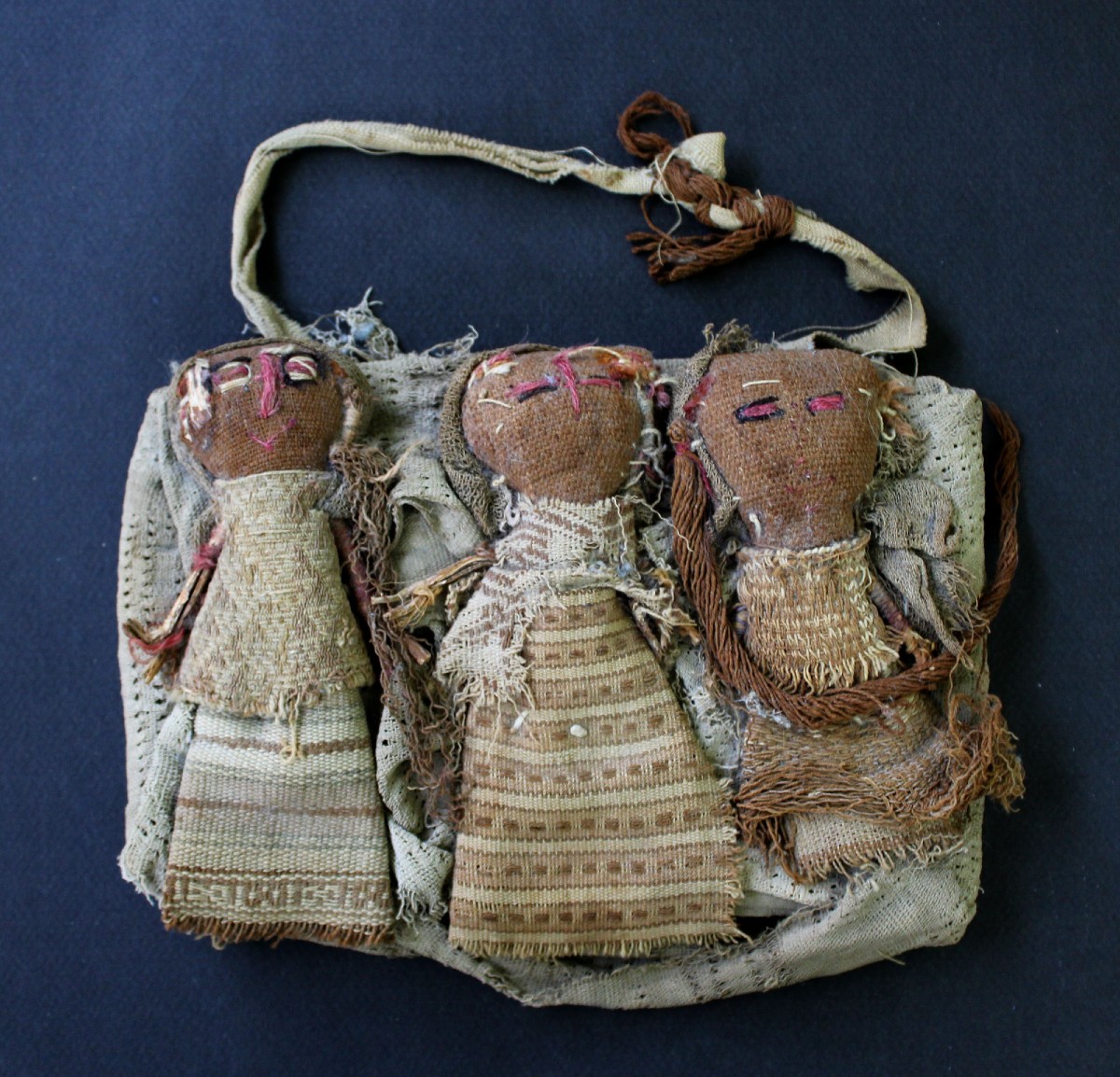 Chancay-style Textile Dolls Made From Ancient Andean Fragments – Peru,
