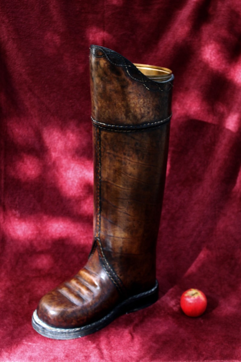 Grand Porte-Parapluies en Forme de Botte en Cuir, Intérieur de Maison de Campagne, Chasse