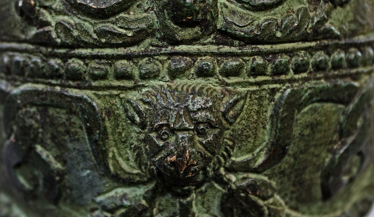 Oenochoé Italienne en Bronze de Style Étrusque à Anse en Forme de Panthère, XIXe Siècle-photo-3