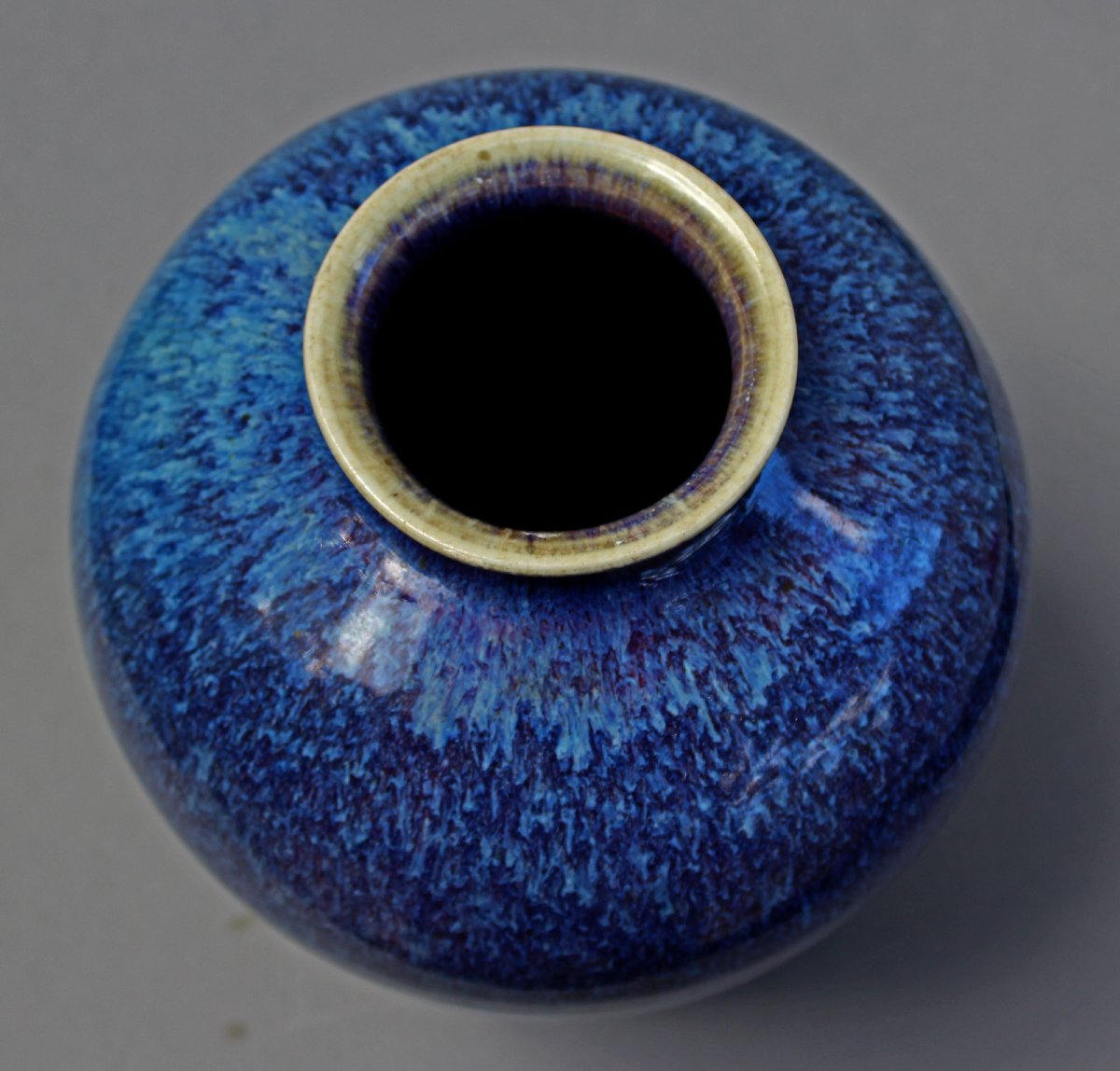 Antique Chinese Flambé-glazed Porcelain Vase, Jun Ware, C19th-photo-1