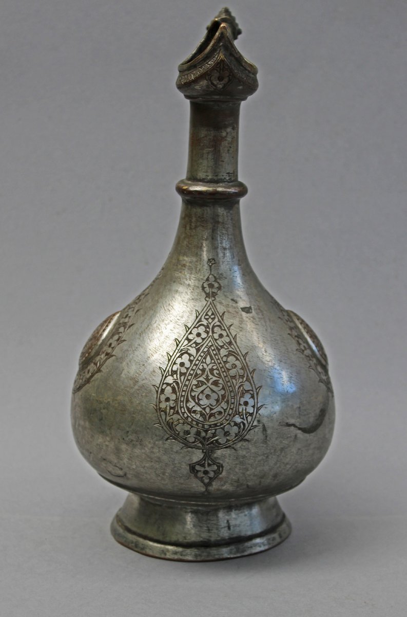 Antique Indian Deccan Tinned Copper Ewer (aftaba), 18th -19th Century Mughal-photo-4