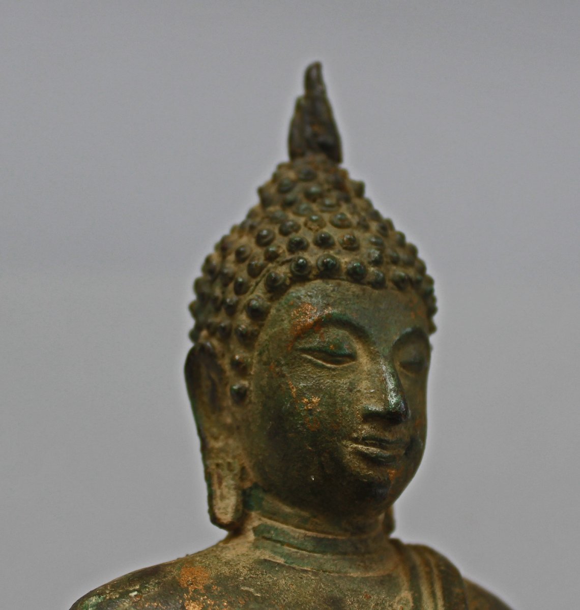 Bouddha Thaï Ancien en Bronze, Bhumisparsha Mudra, Ayutthaya / Rattanakosin, XVIIIe–XIXe Siècle-photo-1