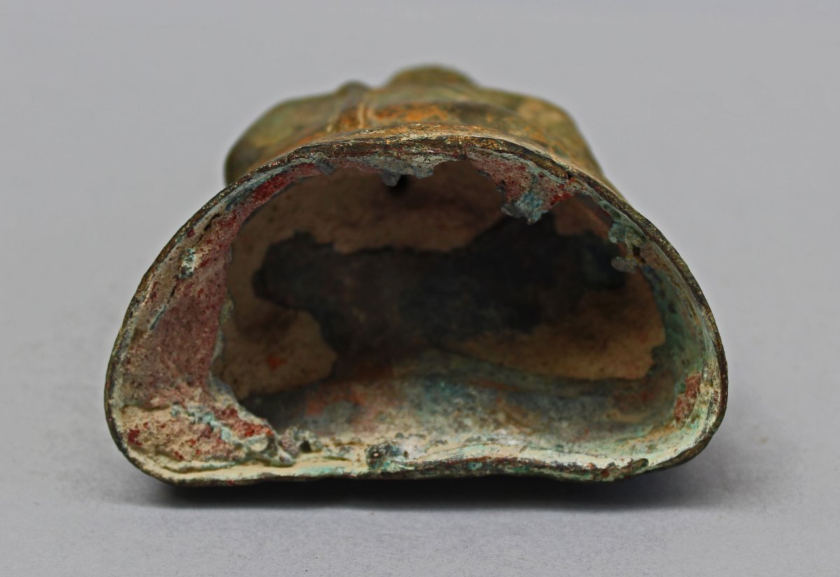 Bouddha Thaï Ancien en Bronze, Bhumisparsha Mudra, Ayutthaya / Rattanakosin, XVIIIe–XIXe Siècle-photo-4