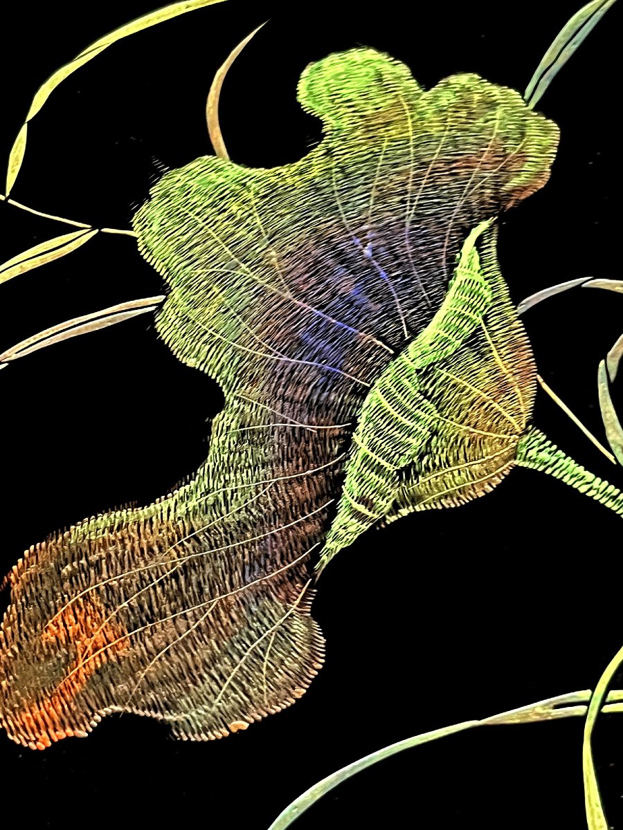 Panneau Vietnamien en Laque aux Fleurs de Lotus, Signé Thành Lễ, Milieu du XXe Siècle-photo-3