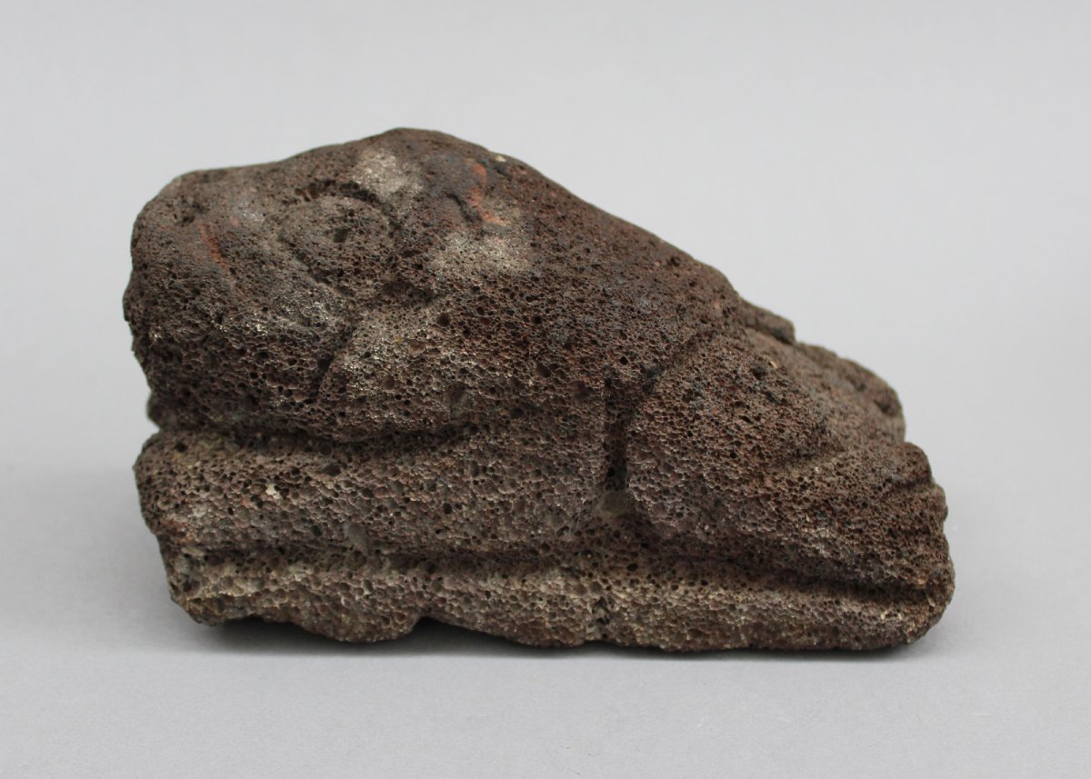 Sculpture Précolombienne en Pierre Volcanique en Forme de Grenouille, Mésoamérique, -photo-3