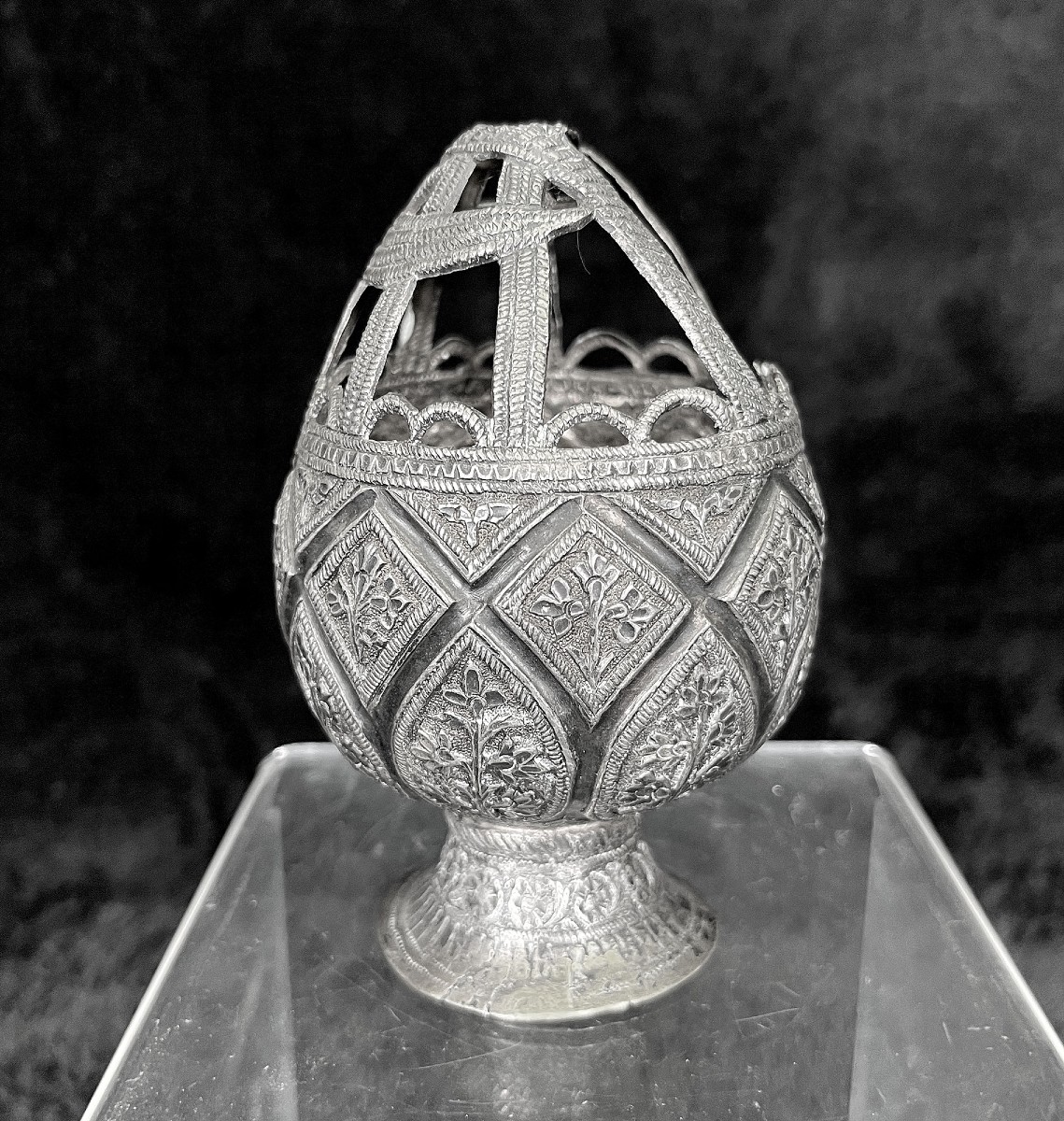 Antique Indian Silver Tea Set, Kashmir Kangri Form, Cobra Snake-photo-5