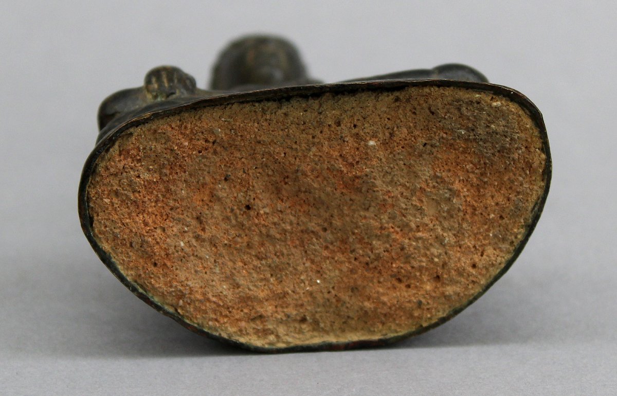 Antique Thai Bronze Sakyamuni Buddha, Bhumisparsha Mudra-photo-3