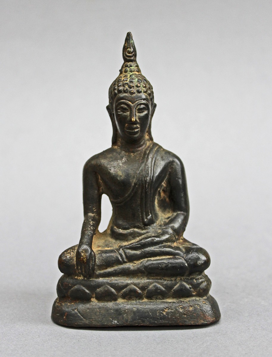 Antique Thai Bronze Sakyamuni Buddha, Bhumisparsha Mudra