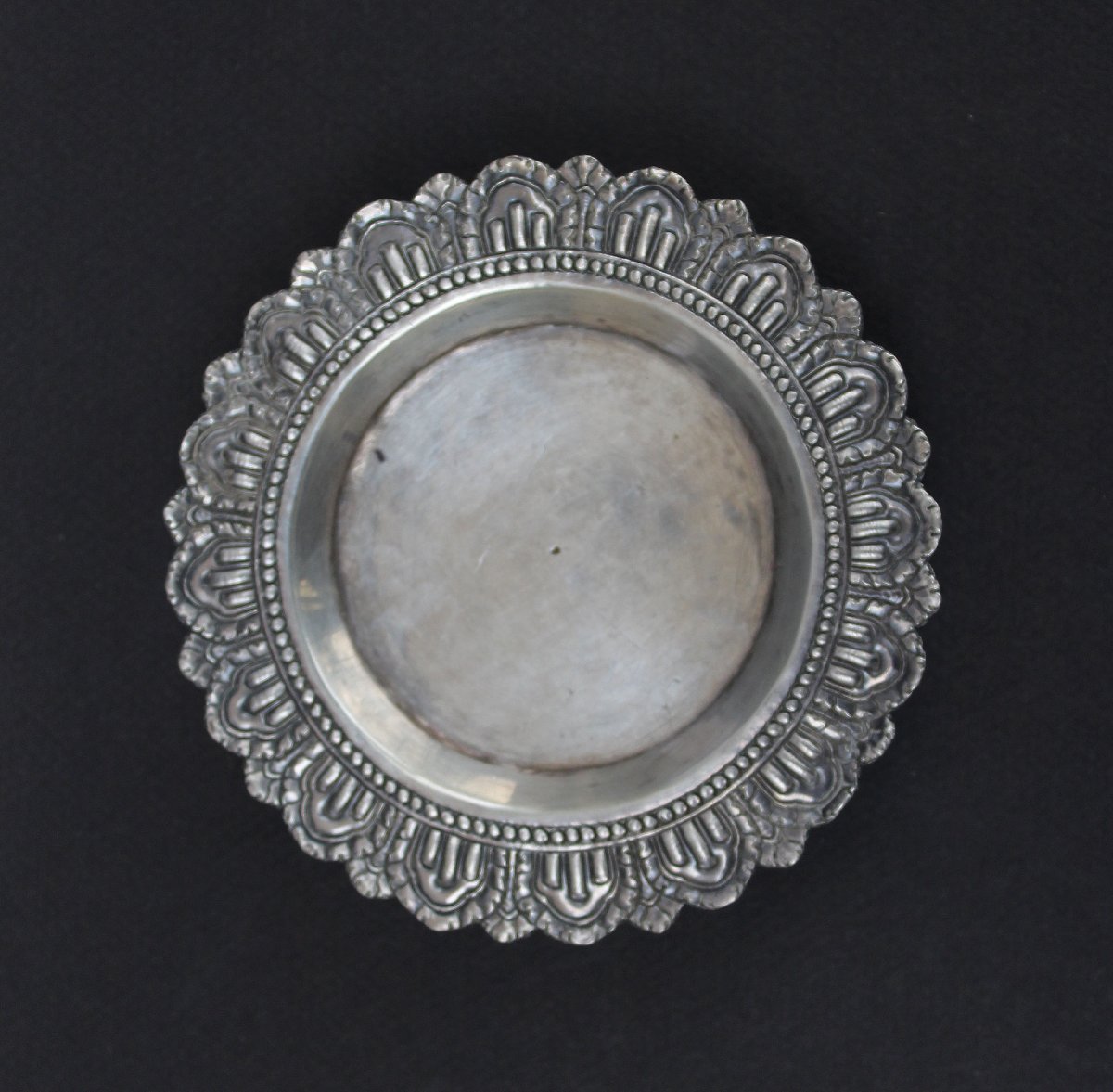 Plateau D’Offrandes bouddhiste Vietnamien En Argent Massif, Vers 1900-photo-3