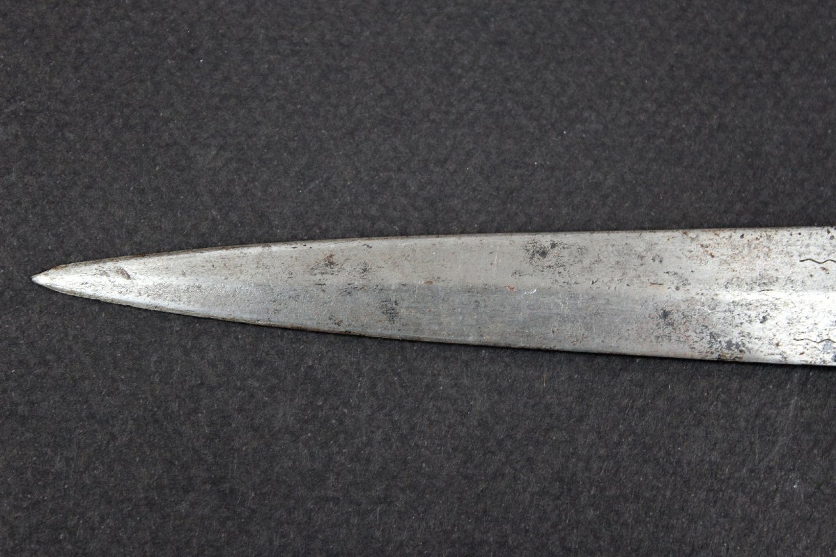 Antique Tuareg Dagger With Engraved Blade And Ebony Handle, Late 19th Century-photo-1