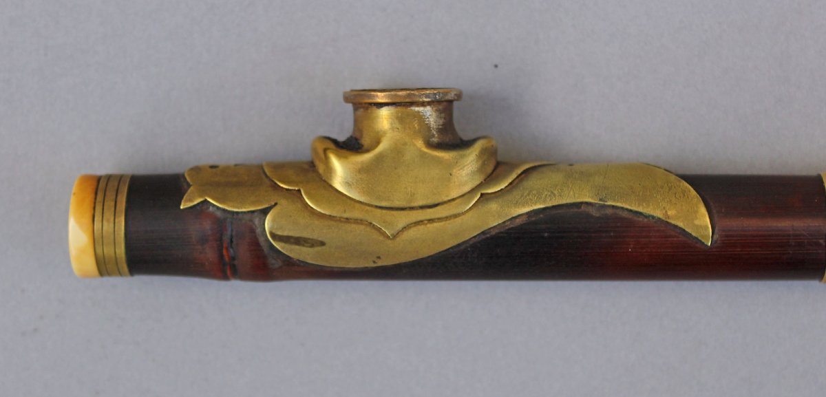 Pipe à Opium de Voyage Chinoise Ancienne-photo-4
