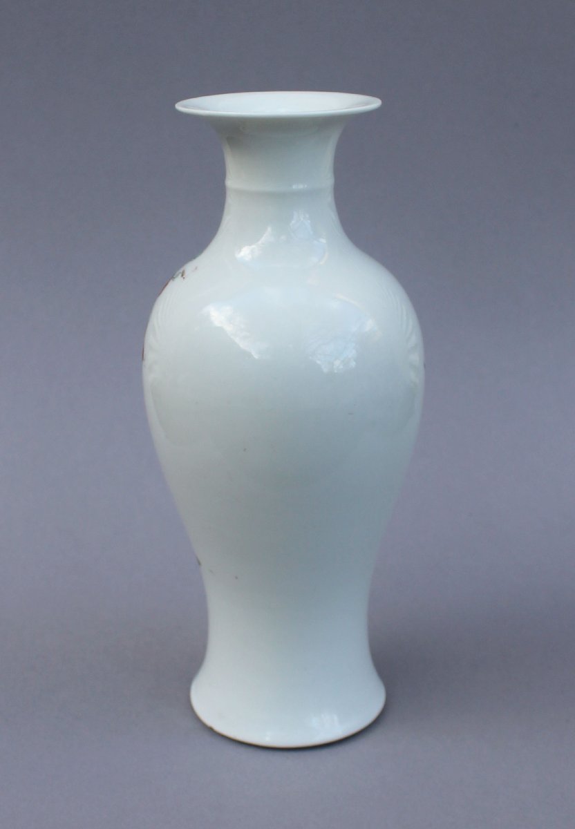 Vase Chinois Ancien en Porcelaine Famille Rose avec Dame et Phénix, Guangxu (1880–1900)-photo-4