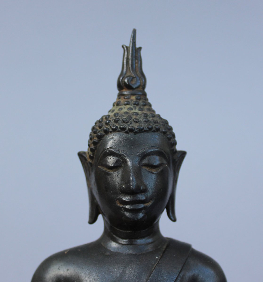 Bouddha Thaï En Bronze Assis, Geste De La Prise De Terre, XVIIIe S. Ou Antérieur-photo-1