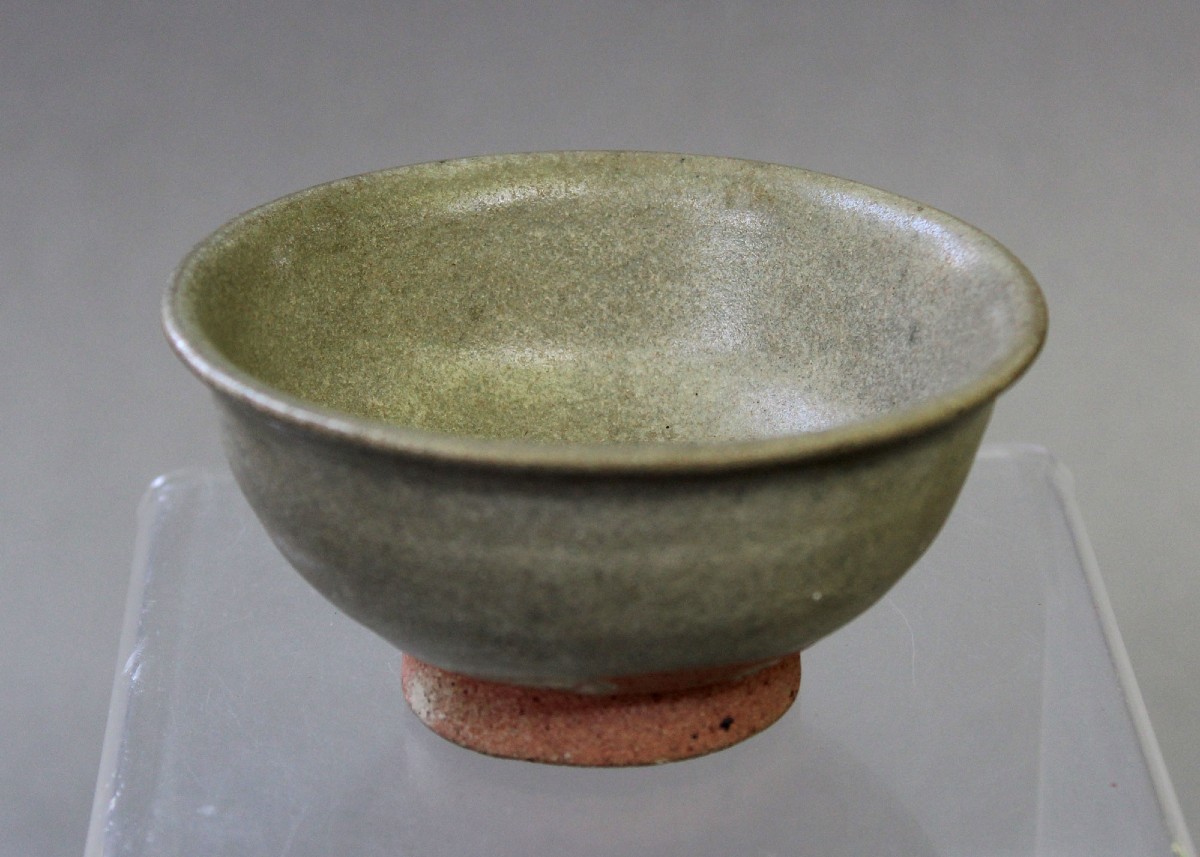 Antique Sukhothai Glazed Ceramic Bowl 14th - 16th Century