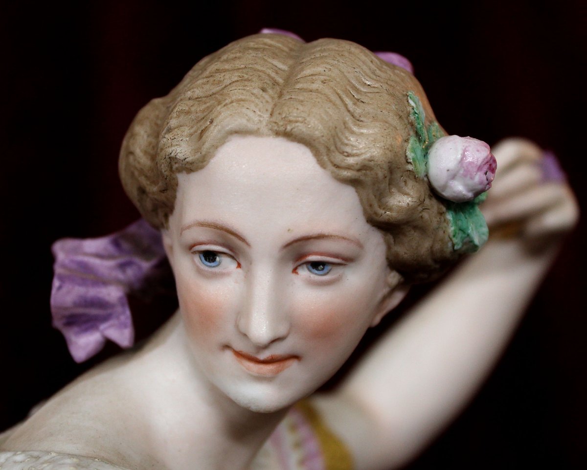 Paire Ancienne en Porcelaine Biscuit Française Vion & Baury – Danseurs Espagnols, 45 cm, XIXᵉ S-photo-2